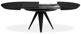 Tavolo da pranzo rotondo con piano nero allungabile con estensione ø 120 cm Magnus – Windsor &amp; Co Sofas