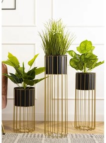 Vaso da fiori in metallo LOFT 70x20 cm oro/nero