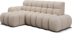 Divano angolare beige allungabile (con penisola a sinistra/con chaise lounge) Ceedro – ELTAP