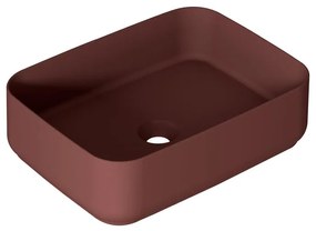 Lavabo da appoggio Kyoto rettangolare in ceramica L 50 x H 12 x P 36 cm rosso