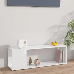Mobile tv bianco lucido 100x24x32 cm in truciolato