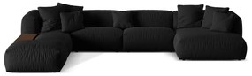 Divano angolare modulare nero (angolo sinistro/U) Martina - Micadoni Home