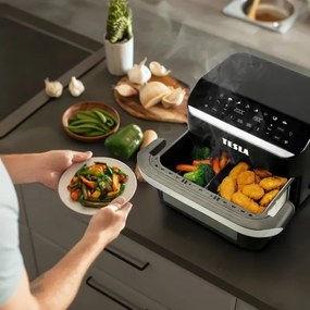 TESLA Electronics AirCook - Friggitrice ad aria digitale duale 10 l 2400W/230V