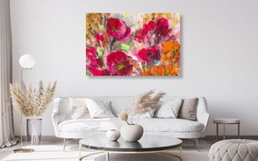 Quadro su tela – Natura morta floreale dipinta
