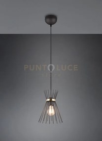 Rod sospensione bacchette di metallo nero e oro d. 20cm 1 luce atta...
