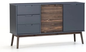 Cassettiera bassa in pino antracite/marrone scuro 140x80 cm Nussa - Marckeric