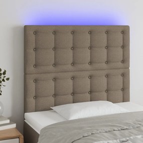 Testiera A Led Tortora 100x5x118/128 Cm İn Tessuto /