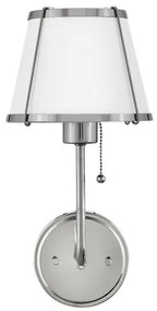 Hinkley HK-CLARKE1-PN-WH - Applique CLARKE 1xE27/40W/230V cromo/bianco