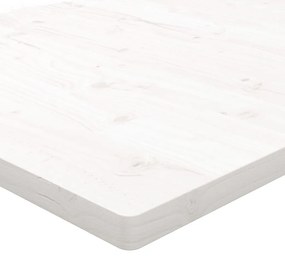 Piano scrivania bianco 110x60x2,5 cm in legno massello di pino