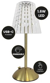 LED Lampada da tavolo ricaricabile touch dimmerabile ELBA LED/1,6W/800 mAh oro/limpido
