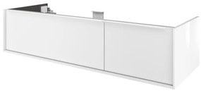 Mobile da bagno sotto lavabo Neo marrone laccato lucido L 135 x H 32 x P 48 cm 1 cassetto, lavabo non incluso