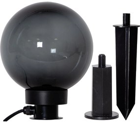 Luce Con Picchetto Esterno Monterollo Smoke Policarbonato Nero E Trasp E27 D20Cm