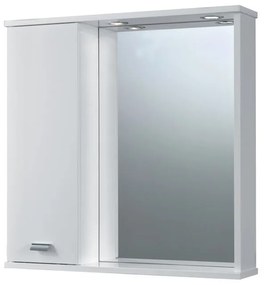 Specchio Contenitore Con Illuminazione Rimini bianco lucido L 73 x H 74 x P 16.4 cm