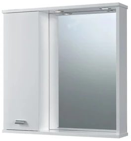 Specchio Contenitore Con Illuminazione Rimini bianco lucido L 73 x H 74 x P 16.4 cm
