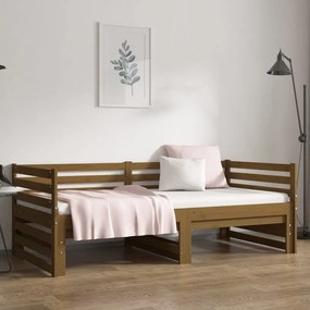 Dormeuse Estraibile Miele 2x(80x200) cm Legno Massello di Pino