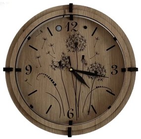 Li-Go 23688/DUB2 - Orologio LED con sensore di movimento, alimentazione 1xAA, diametro 32 cm, finitura in rovere