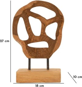 Scultura Lubang In Teak Riciclato Cm 18X10X27 (Pezzi Unici - Non Rip. In Serie)
