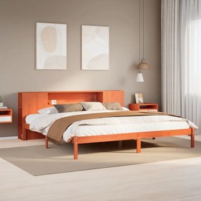 Letto libreria senza materasso marrone cera 180x200 cm in pino