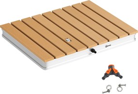 Doccia da Giardino Portatile 70x55 cm Getti d'Acqua Regolabili fino a 4 m in Polistirene Effetto Legno...