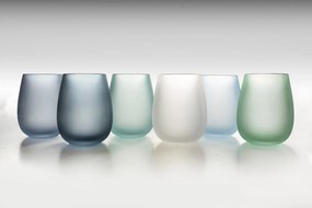 Set 6 Bicchieri Acqua Frosted in Vetro 500 ml VdE Tivoli 1996 Happy Hour...