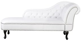 Chaise longue vintage destra in pelle sintetica bianca NIMES Beliani