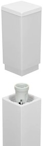 Paletto da Giardino 40cm, Acciaio INOX, Bianco, IP54, Base E27 Base E27