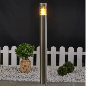 Lindby lampione Enja, 100 cm, acciaio inossidabile, IP44, E27
