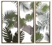 Tela DKD Home Decor 3 Pezzi Tropicale Foglia della pianta (122 x 3 x 122 cm)