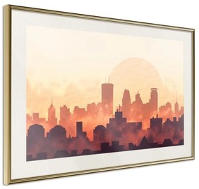 Poster  Melancholy of Sunset  Cornice Quadri Cornice d'oro con passe-partout, Larghezza x Altezza Home decor 60x40