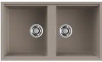 Lavello Elleci Incasso 2 vasche 83,6x48,8 Best 450 Sottotop Granitek Grigio Tortora LGB45043BSO