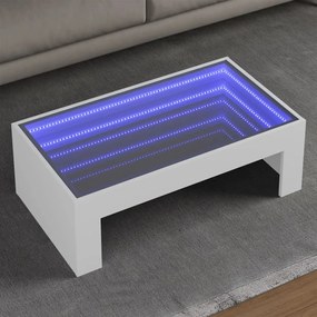 Tavolino Da Salotto Con Led Infinity Bianco 90x50x30 Cm /