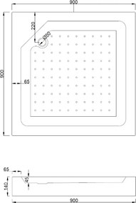 Mexen Rio cabina doccia quadrata 90 x 90 cm, trasparente, nero + piatto doccia Rio, bianco - 860-090-090-70-00-4510
