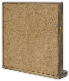 Specchio da parete con mensola con cornice in pietra 32,5x33 cm - Wallity
