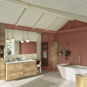 Mobile da bagno sospeso sotto lavabo L 150 x H 64 x P 48 cm rovere miele, Apertura push-pull, 2 cassetti 1 anta con cassetto Neo, Maniglie acquistabili separatamente