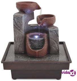 vidaXL Fontana da Interni con Luce a LED in Poliresina