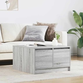 Tavolino Da Salotto Con Cassetti Grigio Sonoma 70,5x70x40 Cm /