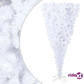 vidaXL Albero di Natale Artificiale Capovolto con Base Bianco 180 cm