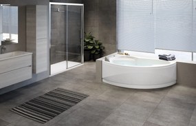 Vasca idromassaggio angolare 150x85 sinistra senza disinfezione con telaio ed 1 pannello bianco lucido Vogue Novellini