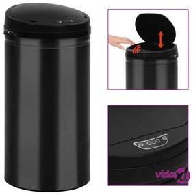 vidaXL Pattumiera Automatica con Sensore 50 L Acciaio al Carbonio Nero