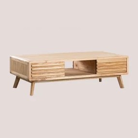 Tavolino rettangolare in legno Deleyna Marrone Legno Naturale - Sklum