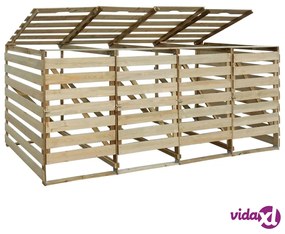 vidaXL Copribidone Quadruplo in Legno di Pino Impregnato 240 L