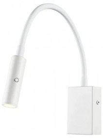 Applique Lampada Led Da Parete Hotel Per Lettura 3W 3000K Braccio Flessibile Carcassa Bianca SKU-211486