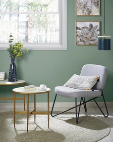 Kave Home - Tavolino Elisenda in vetro bianco e struttura in acciaio finitura oro 100 x 50 cm