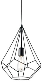 Sospensione Industrial-Minimal Ampolla-3 Metallo Nero 1 Luce E27