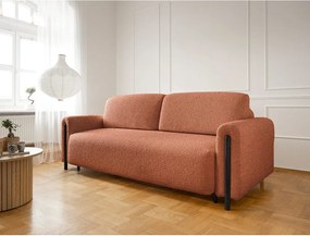 Divano color terracotta allungabile/con contenitore e rivestimento in bouclé 244 cm Arcadova – ELTAP