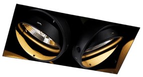 Faretto incasso nero GU10 AR111 senza cornice 2 luci - Oneon