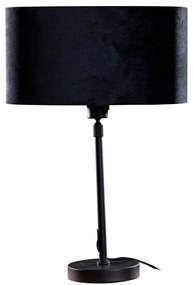 Lampada da Tavolo Nera con Paralume in Velluto Ovale Nero 35cm - Parte