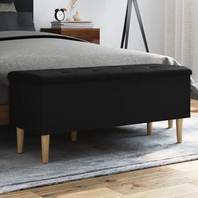 Panca Portaoggetti Nera 102x42x46 Cm İn Legno Multistrato /