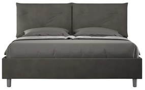 Letto contenitore da 160x190 in microfibra grigio Appia