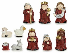 Set Statuina di natale Rosso Dorato Ceramica (4 Unità)